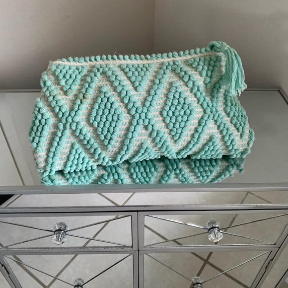 Antonello Tedde Piatta Rombi Mint Green Clutch - Picture 1 of 7